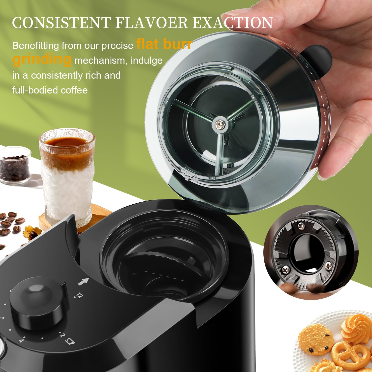 Wancle Automatic Burr Mill Cof – Coffee Grinder Burr Flat Bewertung und Preis