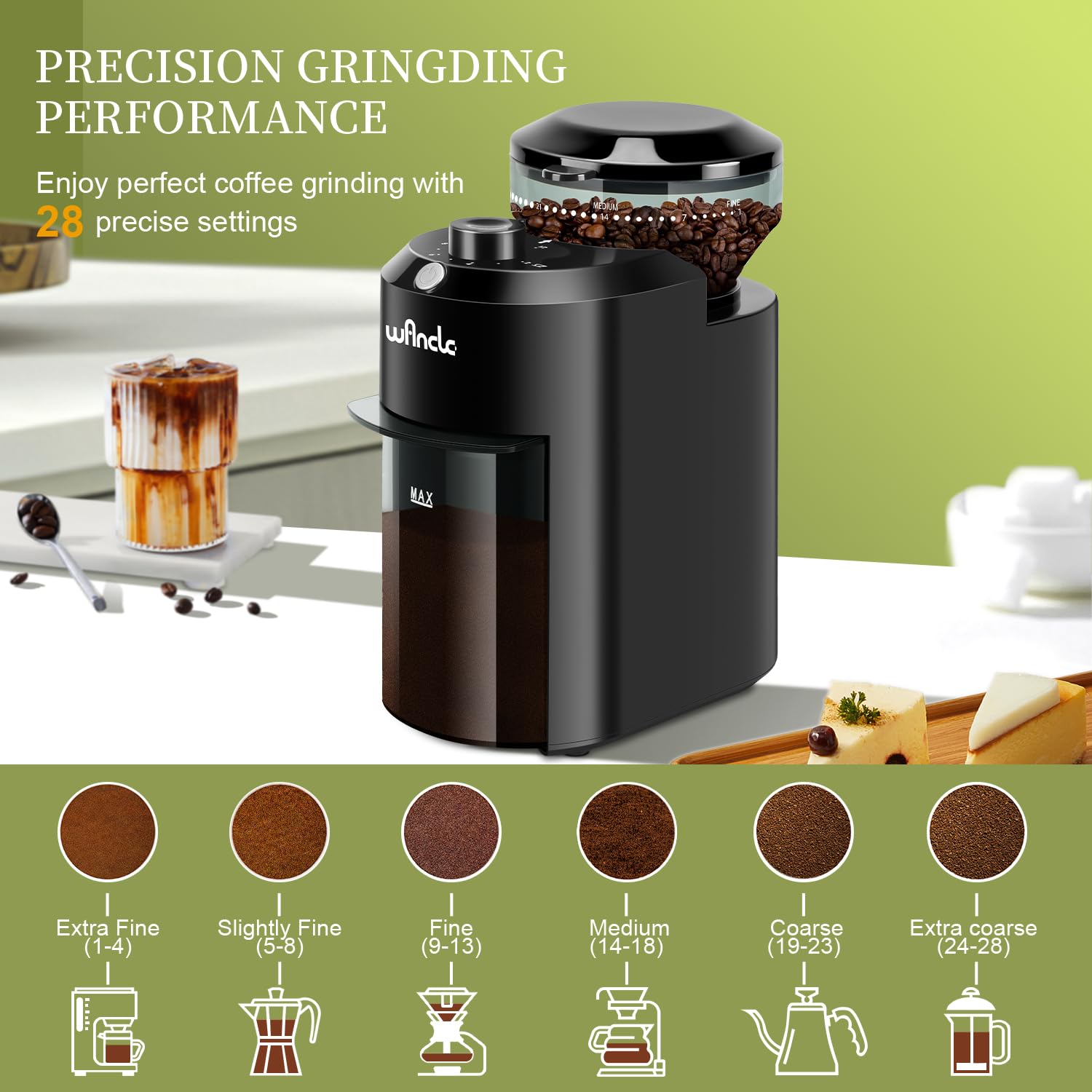 Wancle Automatic Burr Mill Cof – Coffee Grinder Burr Flat Bewertung und Preis